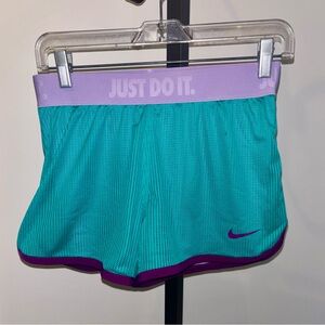 Nike Lavender Dri-FIT Lined Shorts with Teal Mesh